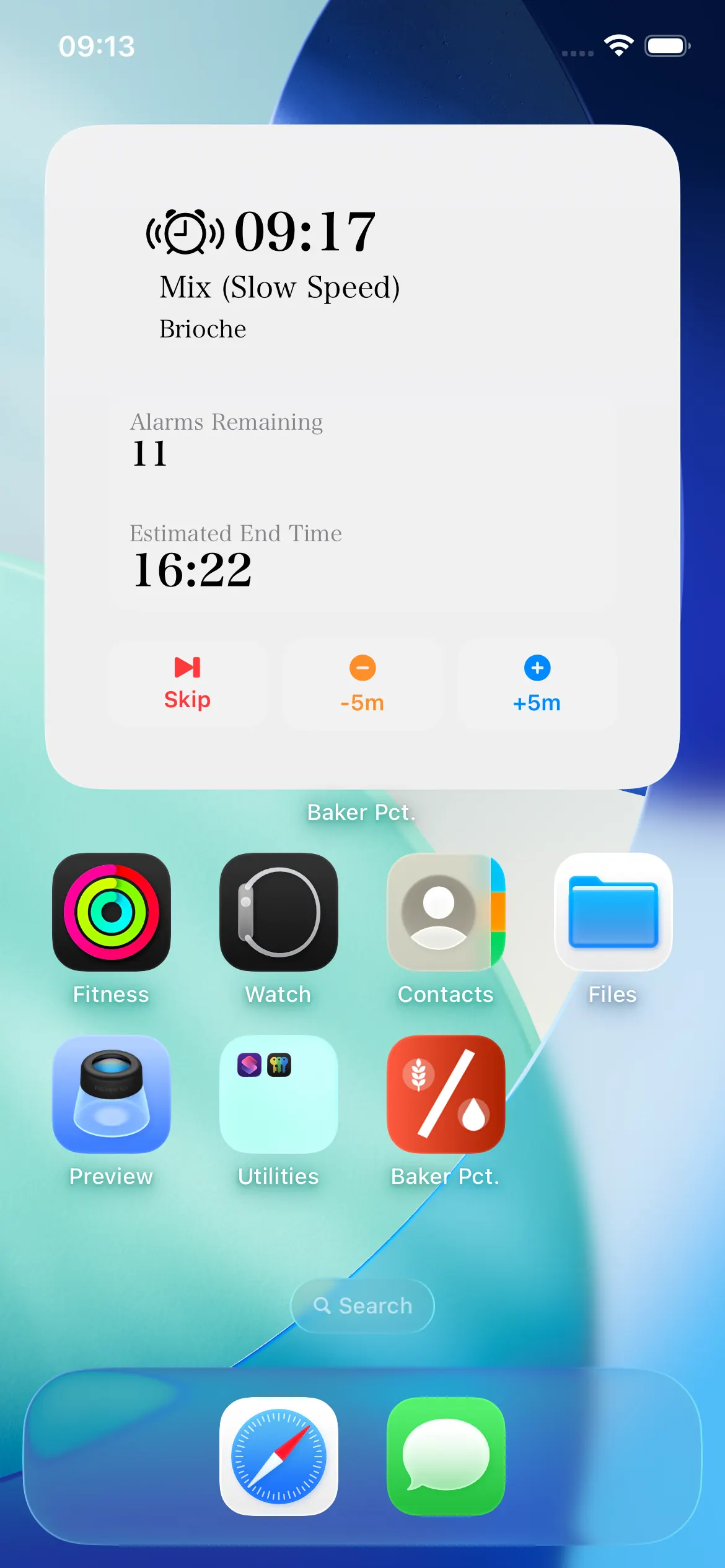 Tutorial showing the Baker Percentage home screen widget